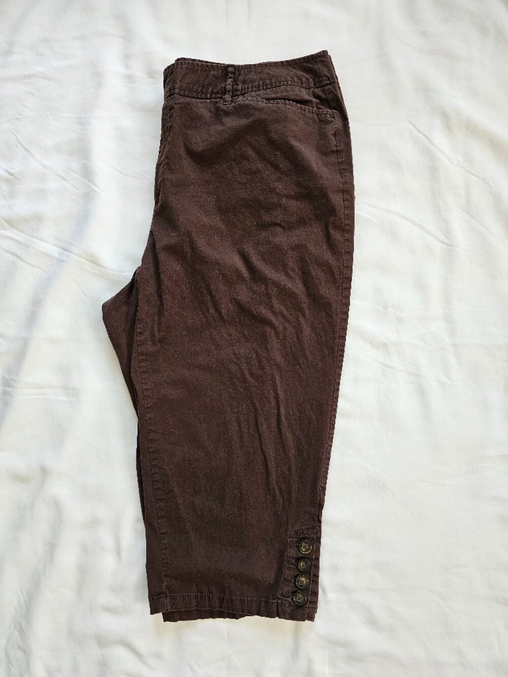 Dark brown cotton Capri